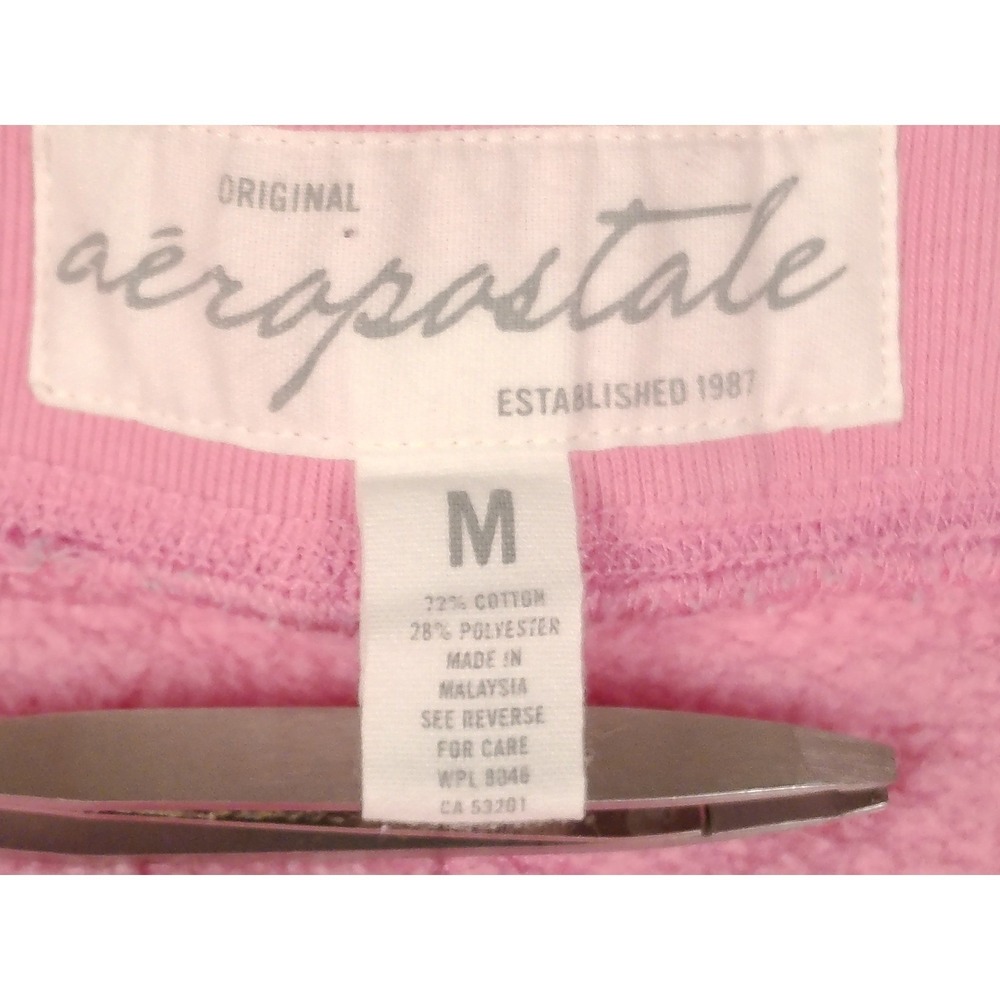 Aeropostale Pink Cropped Sweatpants Drawstring Logo Casual Athleisure Women's M - Picture 3 of 9